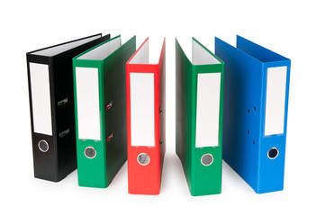 Office folders isolated on the white background