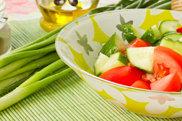 salad of cucumber and tomato