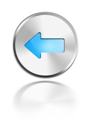 Button Pfeil links aqua silver blue