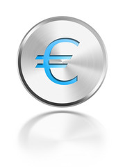 EUR Money button Geld icon aqua silver