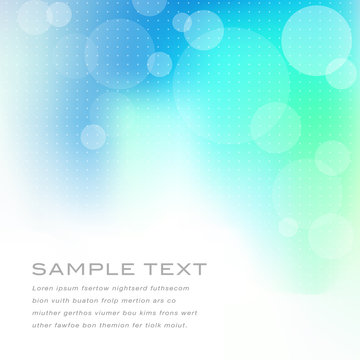 Abstract blue green background with translucent circles and dots