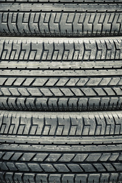 high contrast heavy duty vehicle tires closeup