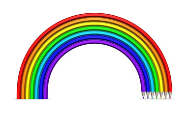 Rainbow of colored pencils
