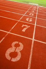 Running track lanes for athletes