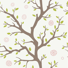 seamless pattern with a silhouette of the tree - 33086003