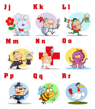 Joyful Cartoon Alphabet Collection 2