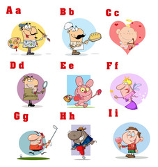 Funny Cartoon Alphabet Collection 1