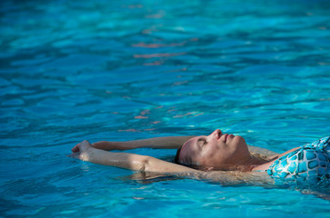 woman relaxing in water