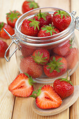 Strawberries in a jar