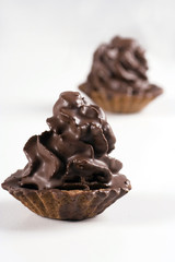 Chocolate cookie isolated on a white background
