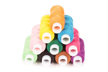 The coil of threads isolated on white background