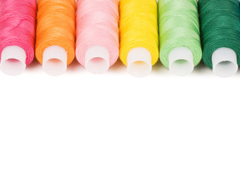 The coil of threads isolated on white background