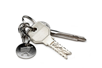 Isolated Keys on White with Clipping Path