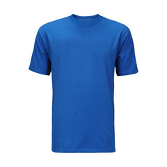 Blue T-shirt template (isolated on white, clipping path)