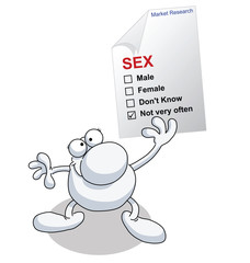 Man holding market research with sex question