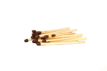 Groupe of match sticks isolated on white