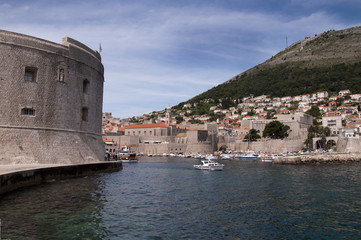 Fototapeta premium Port in the Walled City of Dubrovnic in Croatia Europe