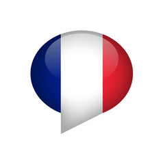 French Flag Speech Bubble