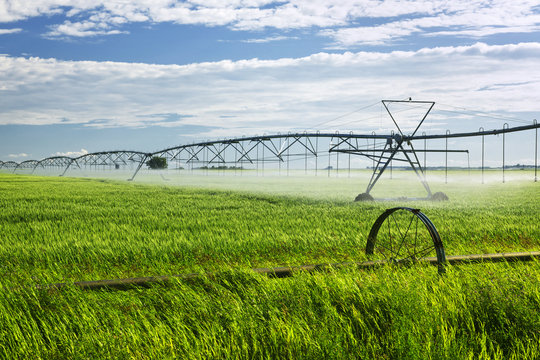 Irrigation Equipment On Farm Field