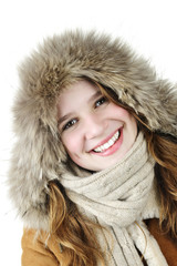 Smiling winter girl