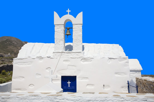 gr&egrave;ce; cyclades; amorgos : &eacute;glise aghios nikolaos