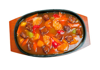 pork with tart sweet sauce,