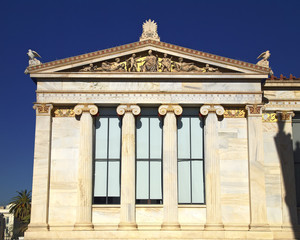 Fototapeta na wymiar The National University of Athens, left facade
