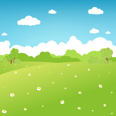 Fototapeta premium Cartoon Landscape