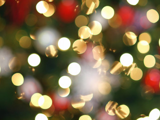 Obraz premium White Christmas Tree Lights Abstract for Backgrounds