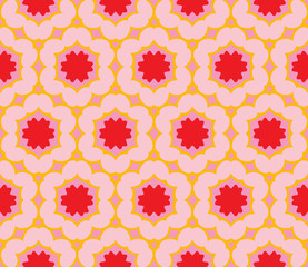 Seamless pattern with large bright colored flowers