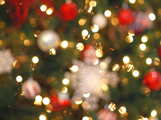 White Christmas Tree Lights Abstract for Backgrounds