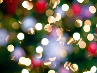 Obraz na płótnie Canvas White Christmas Tree Lights Abstract for Backgrounds