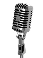 Fototapeta premium Microphone on white background