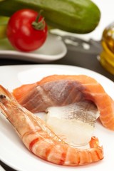 tiger shrimps with vegetables