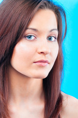Obraz premium woman on blue