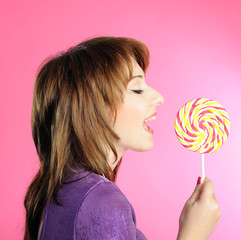 Portrait of girl with lollipop
