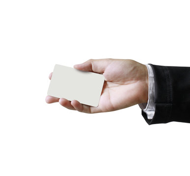 business card in a hand