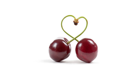 cherries with heart-shaped stem