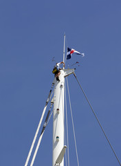 Man at the top of a mast