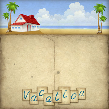 Vacation background with house