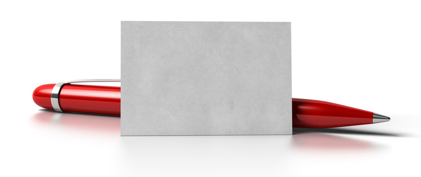 blank business card over white background