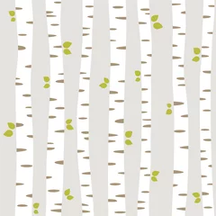 Printed kitchen splashbacks Birch trees seamless pattern with summer forest
