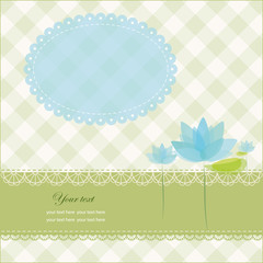 Greeting card with copy space and water lily