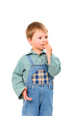 little boy eating cookies