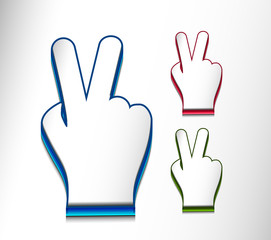 glossy victory web icon