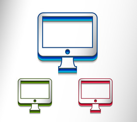 vector monitor icon set