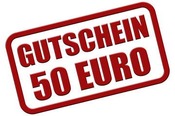 Sternen Stempel rot rel GUTSCHEIN 50 EURO