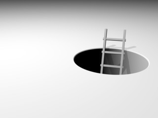 3d ladder leading from underground