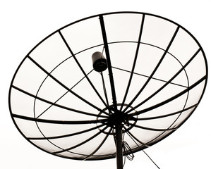 Black metalic satellite reciever isolated