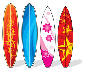 A set of surfboards